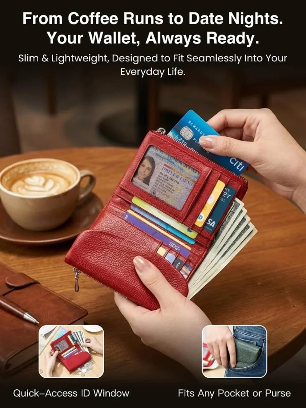 Stylish Purple Premium Leather Wallet for Women | Chic & Functional Design